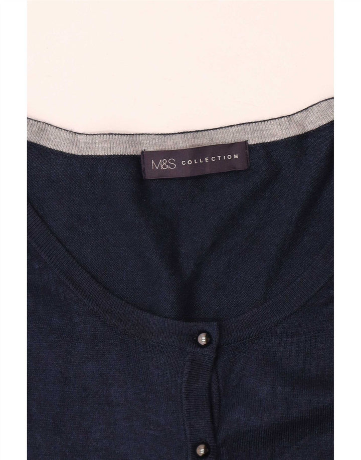 Marks & Spencer Womens Cardigan Sweater UK 16 Large Navy Blue
