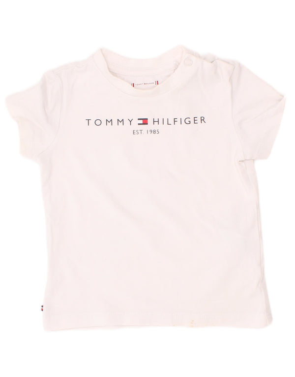 Tommy Hilfiger Baby Boys Graphic T-Shirt Top 9-12 Months White Cotton