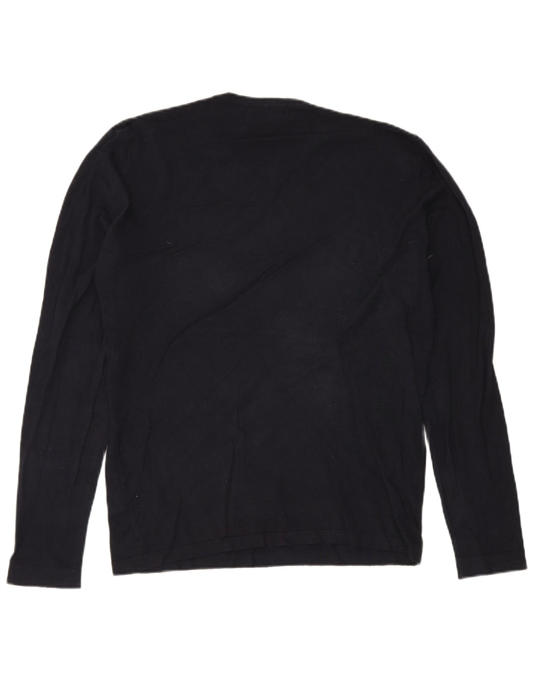 ZARA Mens Crew Neck Jumper Sweater XL Navy Blue Viscose