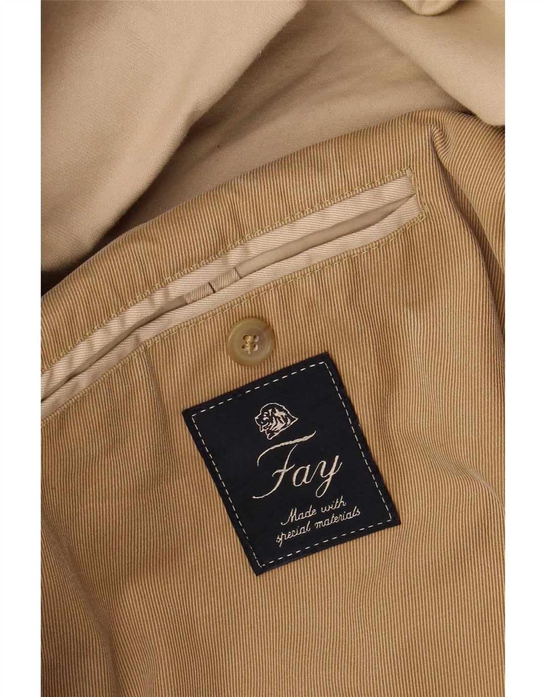 Fay Mens Utility 4 Button Blazer Jacket UK 40 Large Beige