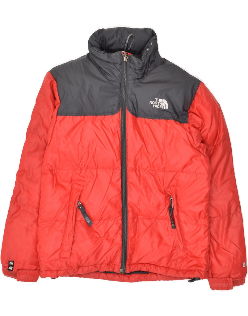 THE NORTH FACE Boys Padded Jacket 7-8 Years Small Red Colourblock | Vintage The North Face | Thrift | Second-Hand The North Face | Used Clothing | Messina Hembry 