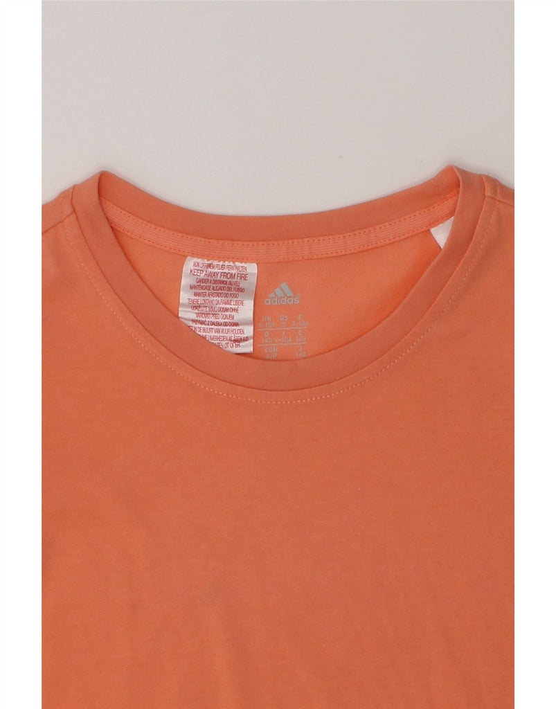 ADIDAS Girls Graphic T-Shirt Top 9-10 Years Orange Cotton | Vintage Adidas | Thrift | Second-Hand Adidas | Used Clothing | Messina Hembry 