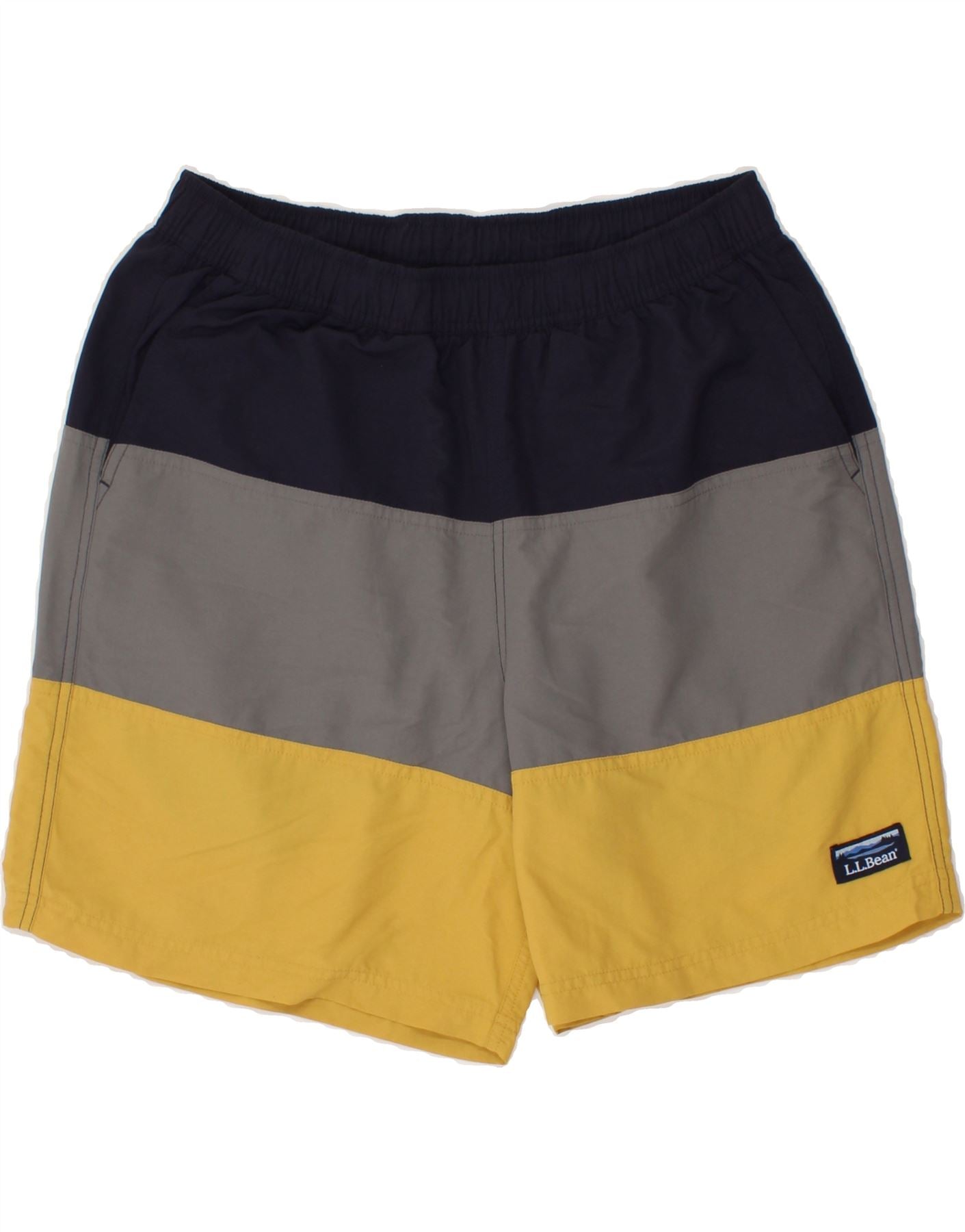 L.L.BEAN Mens Swimming Shorts Medium Multicoloured Colourblock Nylon