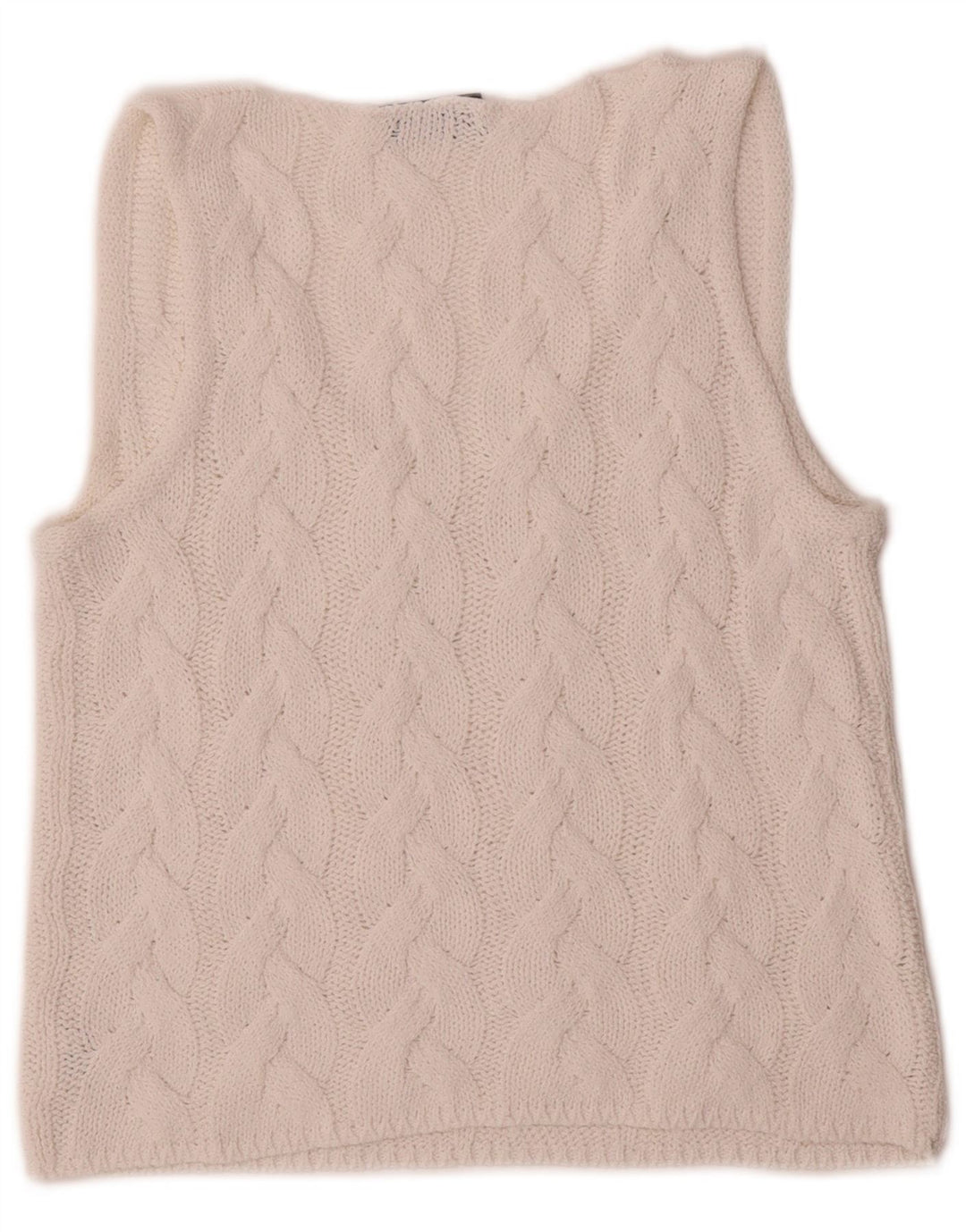 Vintage Womens Crop Vest Tank Top IT 40 Small White Viscose