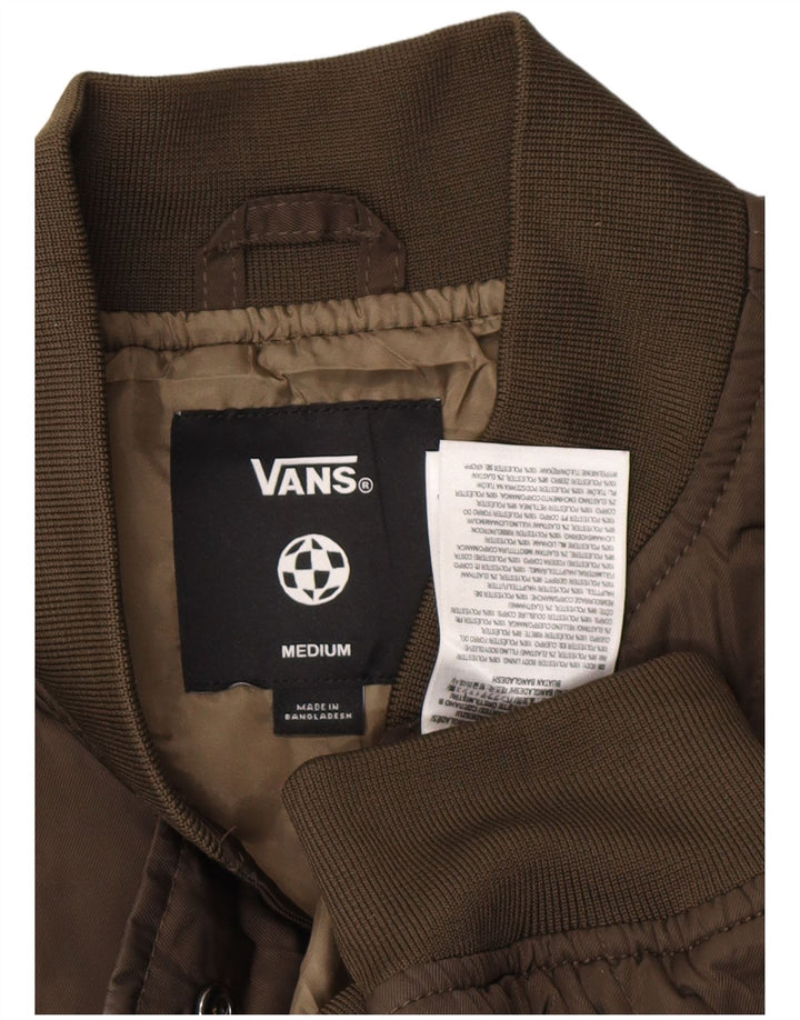 VANS Womens Oversized Bomber Jacket UK 14 Medium Khaki Polyester