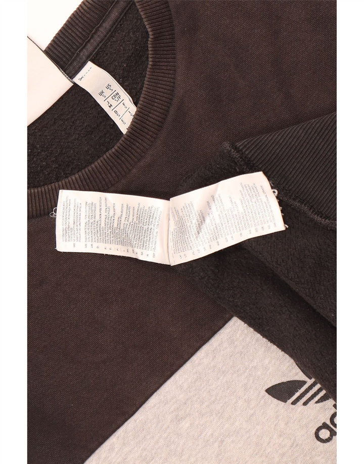 Adidas Mens Graphic Sweatshirt Jumper Small Black Colourblock Cotton