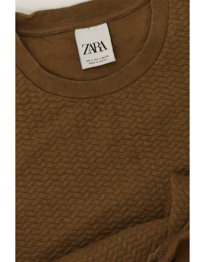 Zara Mens Sweatshirt Jumper Small Khaki