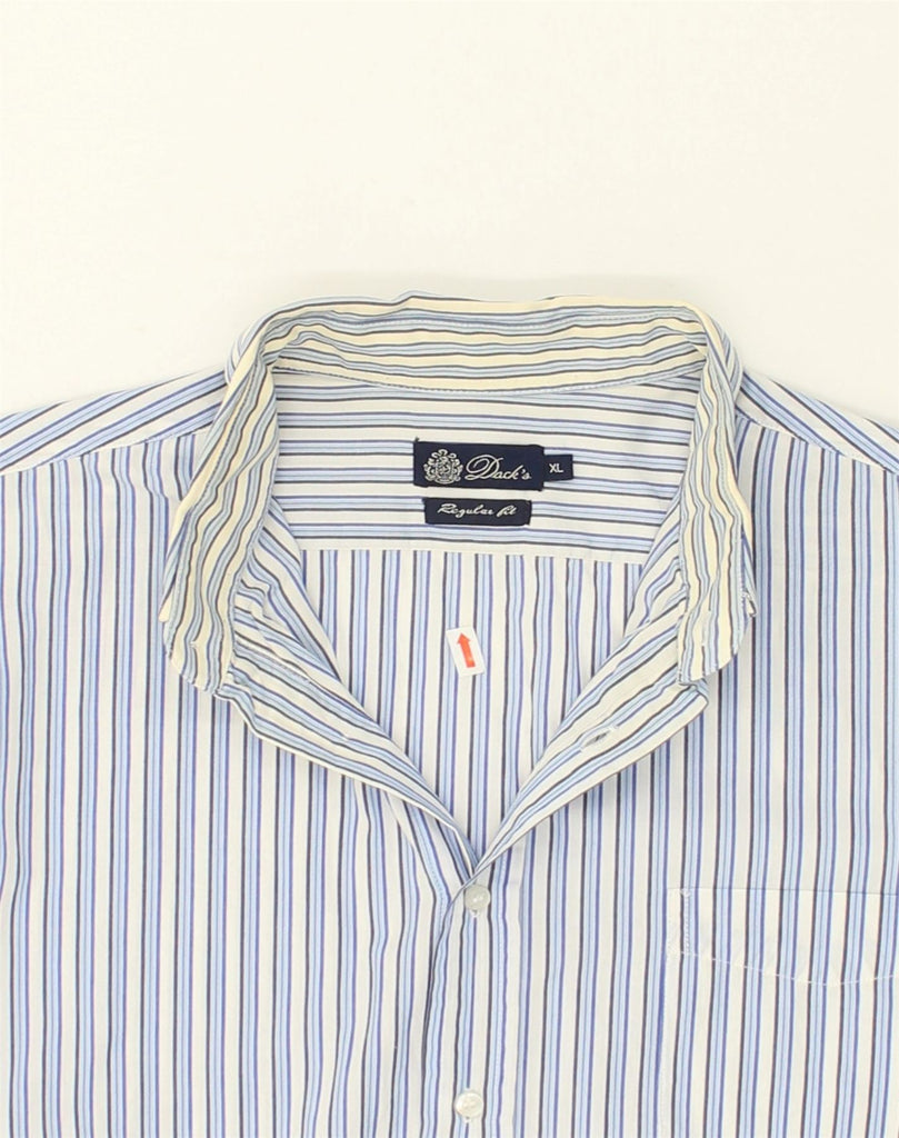 DACK'S Mens Regular Fit Shirt XL Blue Striped Cotton | Vintage Dack's | Thrift | Second-Hand Dack's | Used Clothing | Messina Hembry 