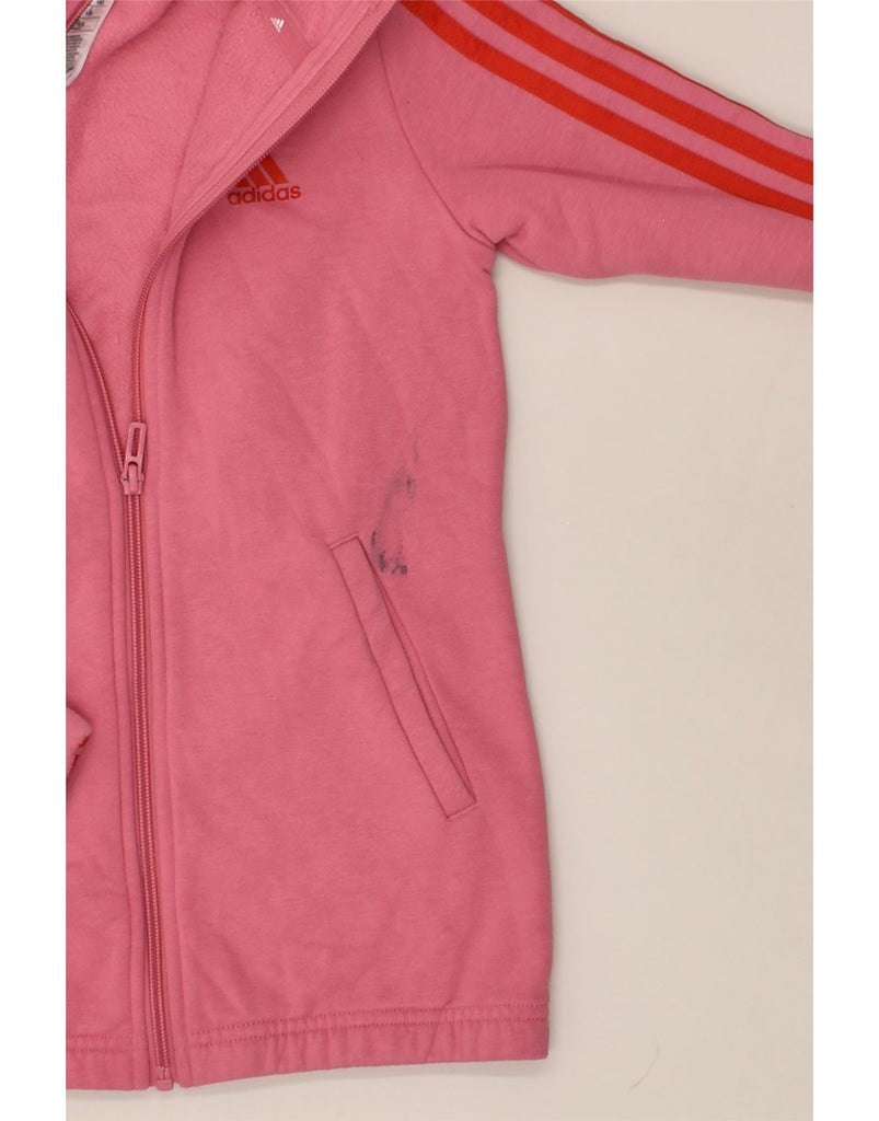 ADIDAS Girls Zip Hoodie Sweater 11-12 Years Pink Polyester | Vintage Adidas | Thrift | Second-Hand Adidas | Used Clothing | Messina Hembry 