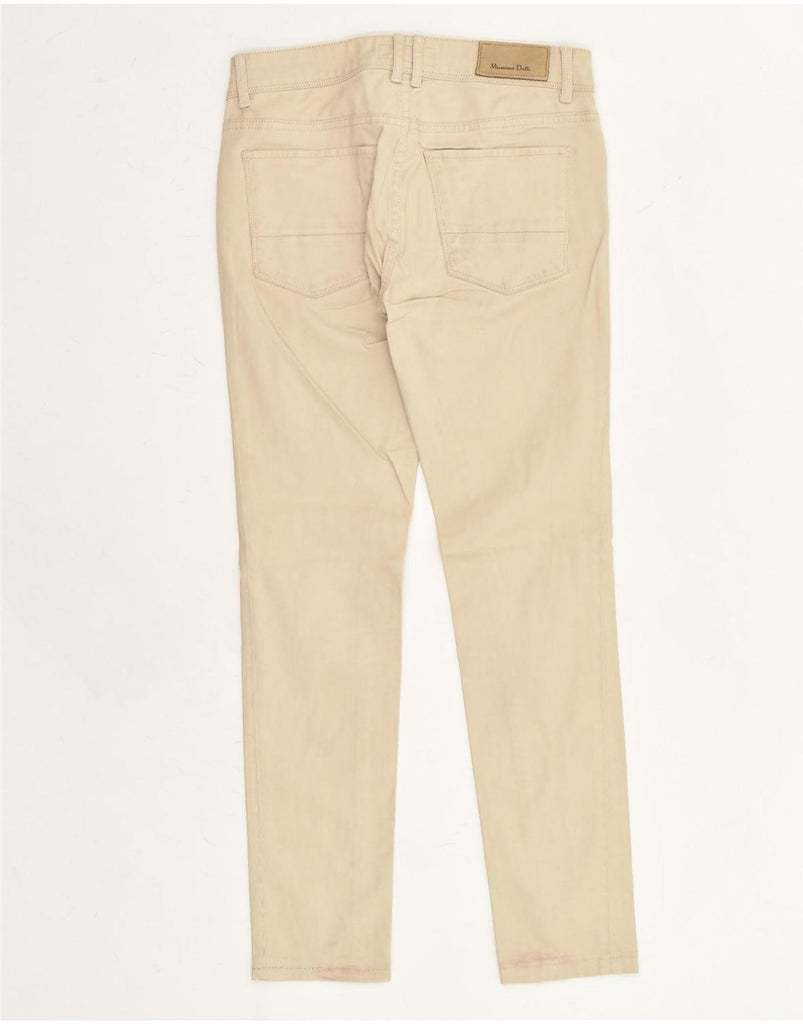 MASSIMO DUTTI Womens Slim Casual Trousers EU 34 2XS W27 L26 Beige Cotton | Vintage Massimo Dutti | Thrift | Second-Hand Massimo Dutti | Used Clothing | Messina Hembry 