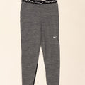 NIKE Womens Dri Fit Graphic Leggings UK 12 Medium Grey Colourblock Vintage Nike and Second-Hand Nike from Messina Hembry 