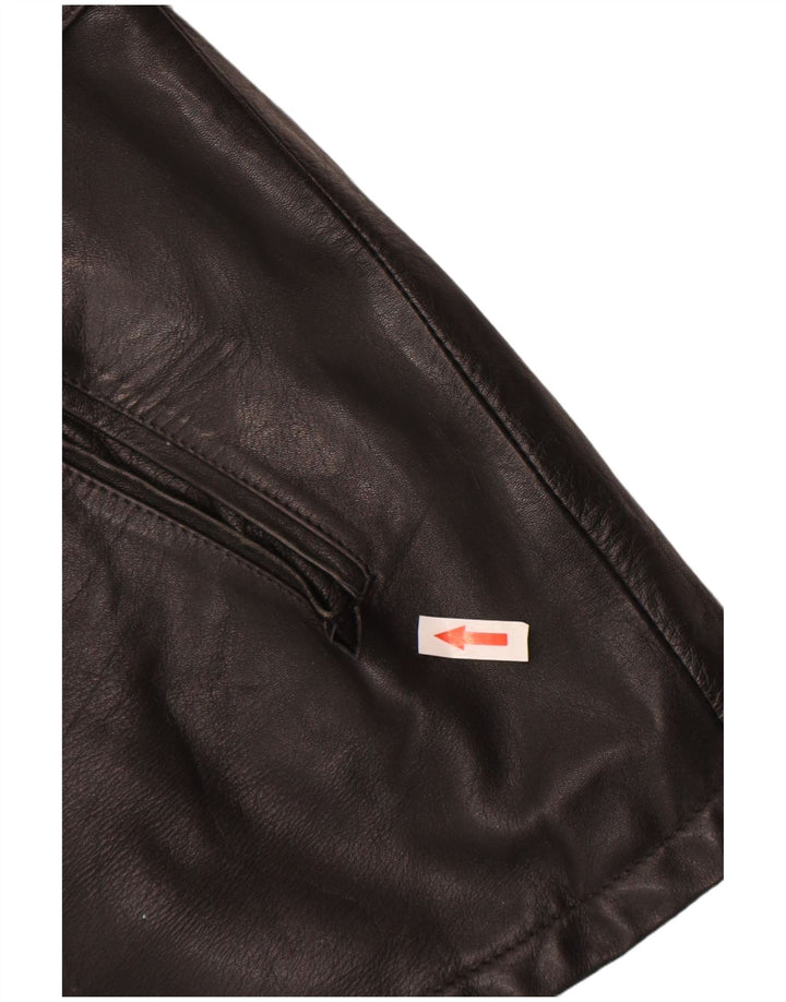 Vintage Mens Leather Jacket IT 52 XL Black Leather