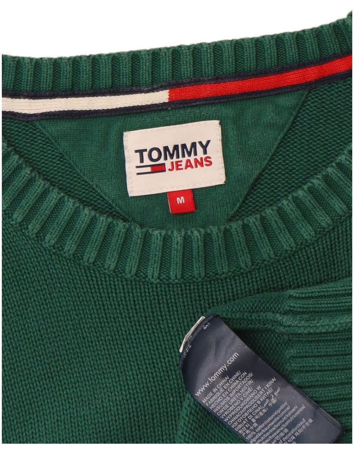 TOMMY HILFIGER Mens Crew Neck Jumper Sweater Medium Green Cotton