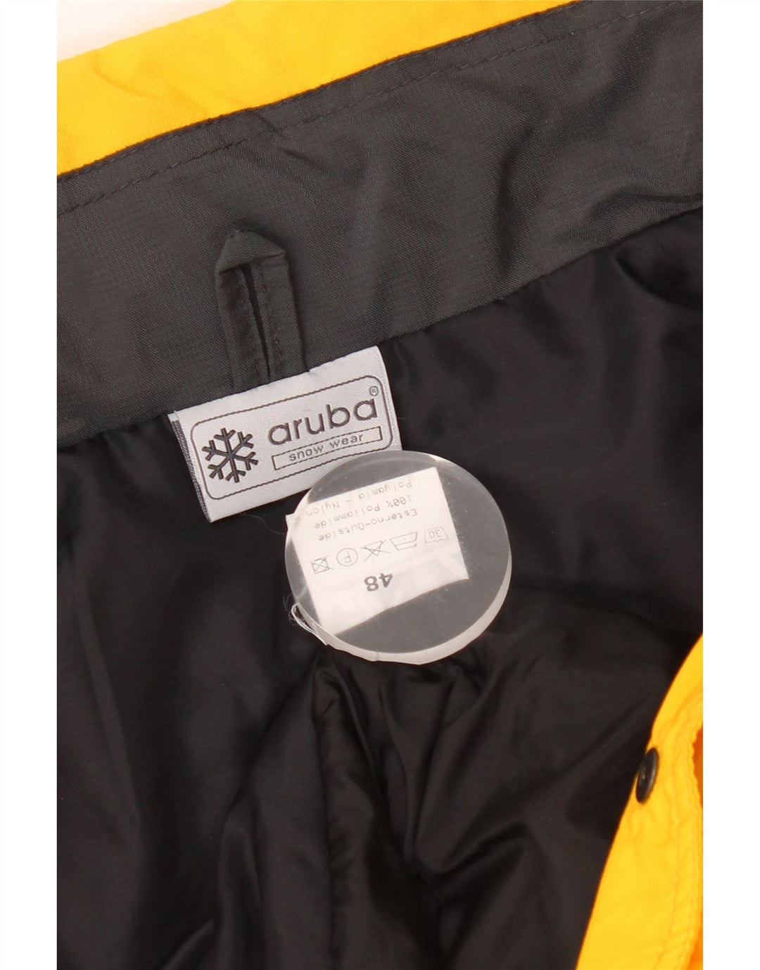 Vintage Mens Waterproof Ski Jacket IT 48 Medium Yellow Colourblock
