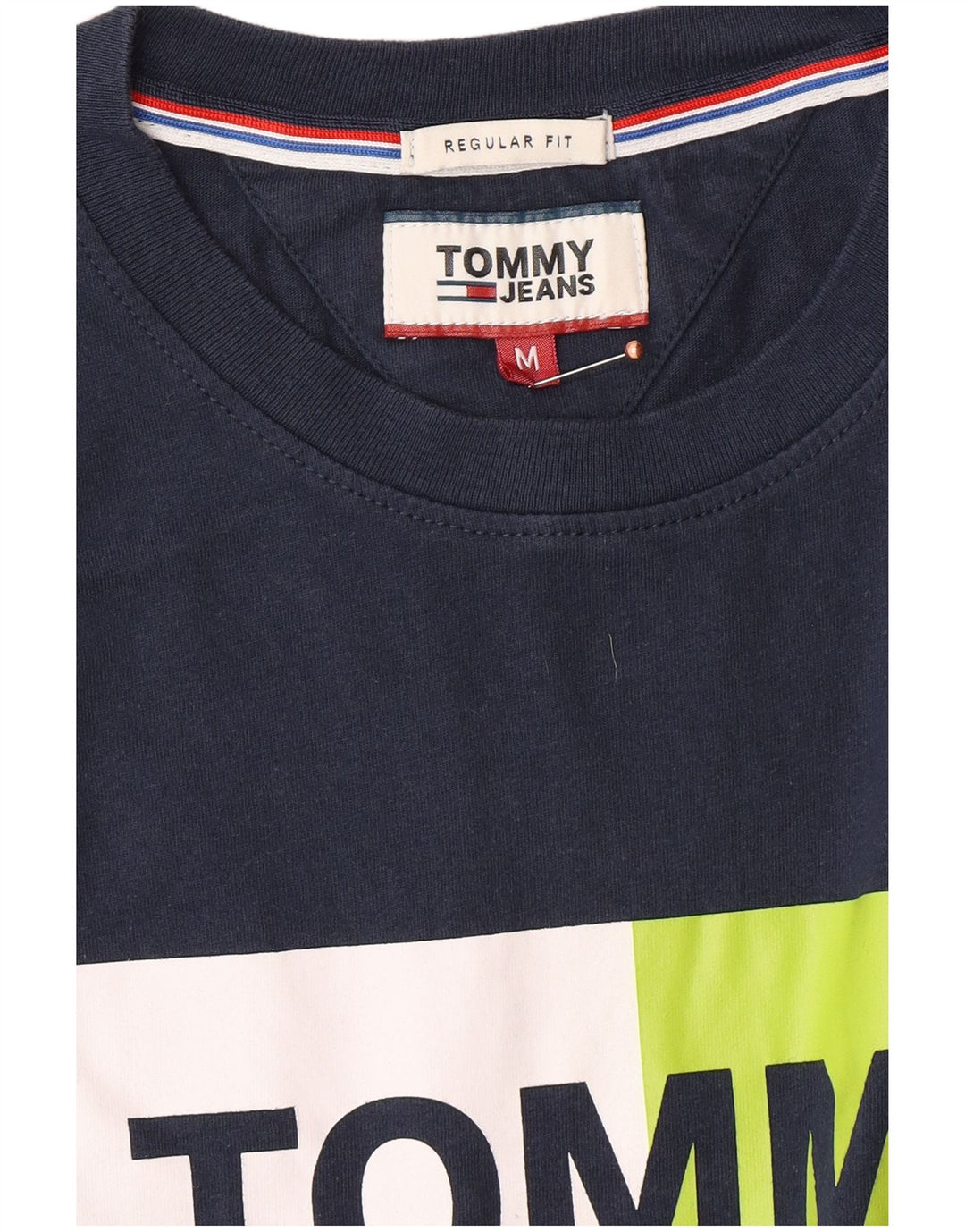TOMMY HILFIGER Mens Regular Fit Graphic T-Shirt Top Medium Navy Blue