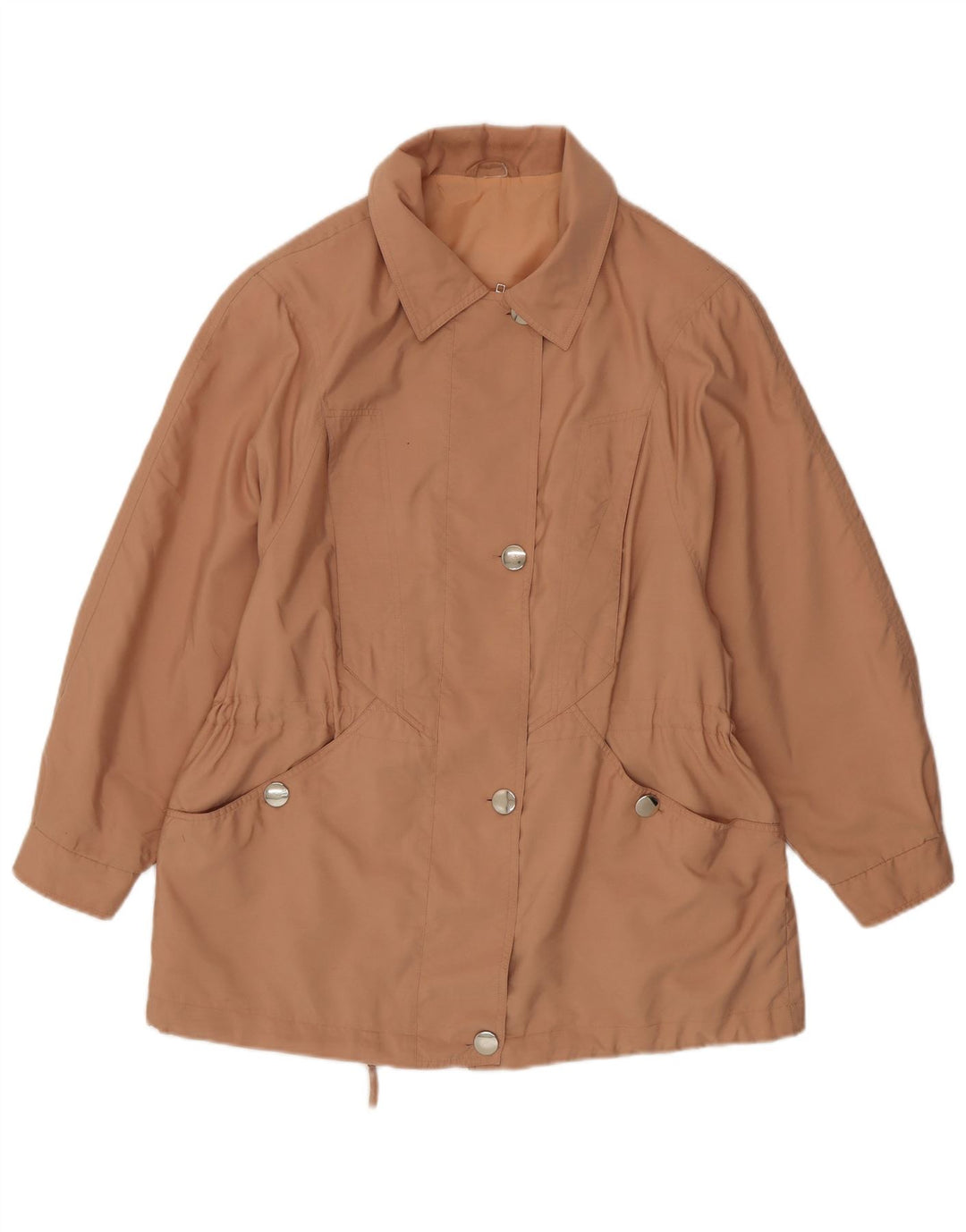 Vintage Womens Bomber Jacket UK 16 Large Beige Polyester