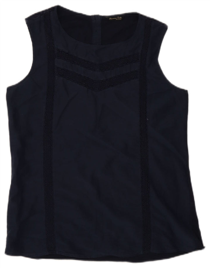 Massimo Dutti Womens Vest Top UK 12 Medium Navy Blue