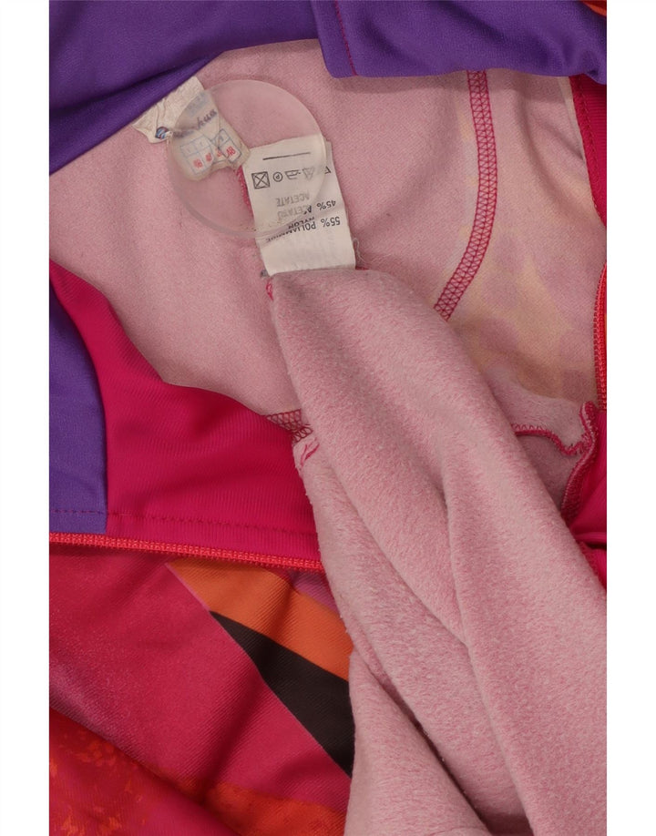 Vintage Mens Tracksuit Top Jacket UK 38 Medium Pink Colourblock Polyester