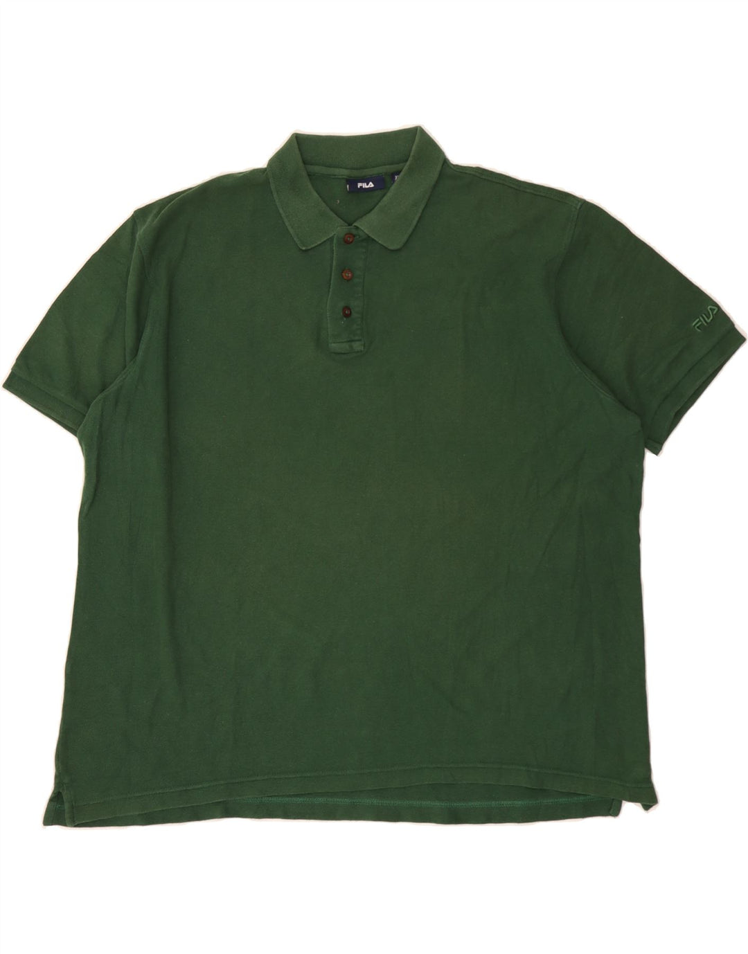 FILA Mens Polo Shirt 2XL Green Cotton Vintage Fila and Second-Hand Fila from Messina Hembry 