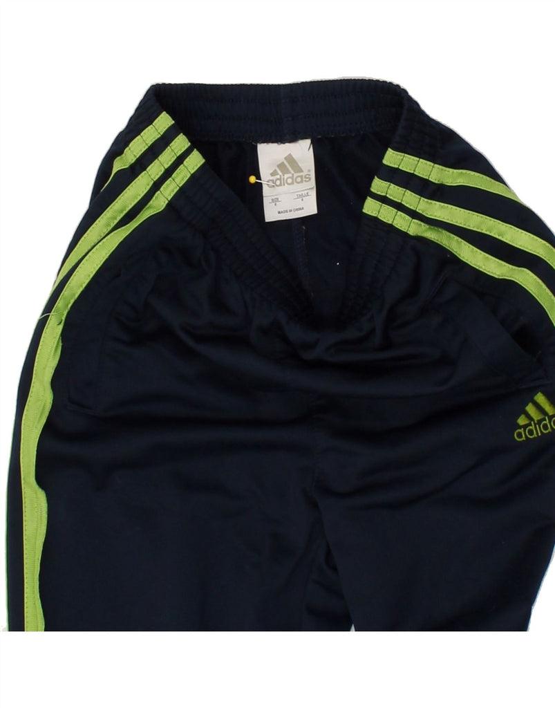 ADIDAS Boys Tracksuit Trousers 5-6 Years Navy Blue Polyester | Vintage Adidas | Thrift | Second-Hand Adidas | Used Clothing | Messina Hembry 