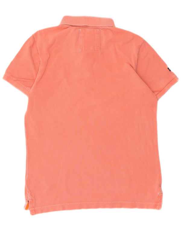 Superdry Mens Polo Shirt Large Pink Cotton