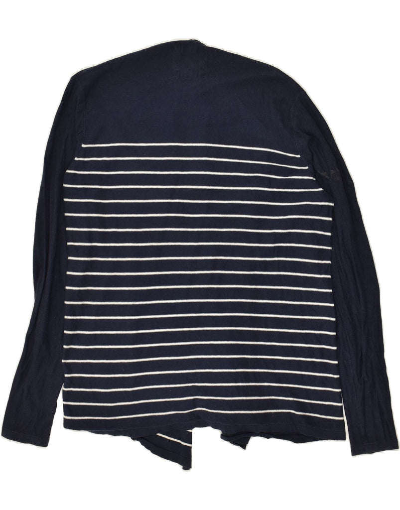 FAT FACE Womens Cardigan Sweater UK 14 Large Navy Blue Striped Cotton | Vintage Fat Face | Thrift | Second-Hand Fat Face | Used Clothing | Messina Hembry 