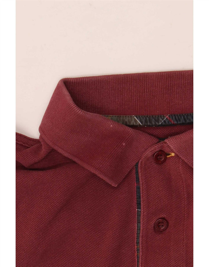 Barbour Mens Polo Shirt Medium Burgundy