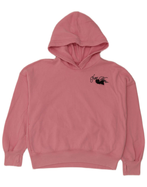 Abercrombie & Fitch Girls Graphic Hoodie Jumper 13-14 Years Pink Cotton
