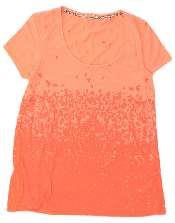 Maison Scotch Womens T-Shirt Top UK 10 Small Orange Cotton