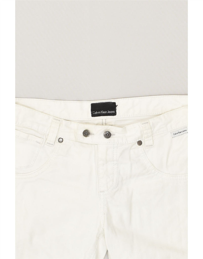 CALVIN KLEIN JEANS Womens Denim Shorts W30 Medium  White Cotton | Vintage Calvin Klein Jeans | Thrift | Second-Hand Calvin Klein Jeans | Used Clothing | Messina Hembry 