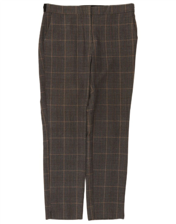Zara Womens Slim Fit Chino Trousers Large W30 L27 Grey Check