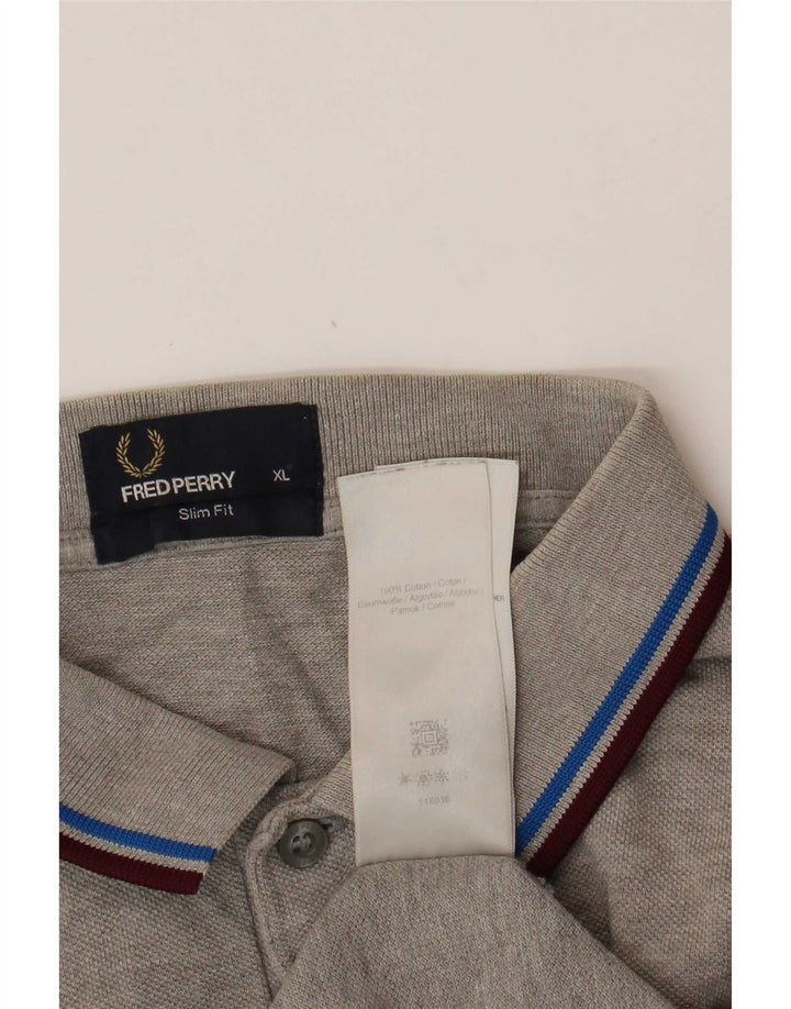 Fred Perry Mens Slim Fit Polo Shirt XL Grey Cotton