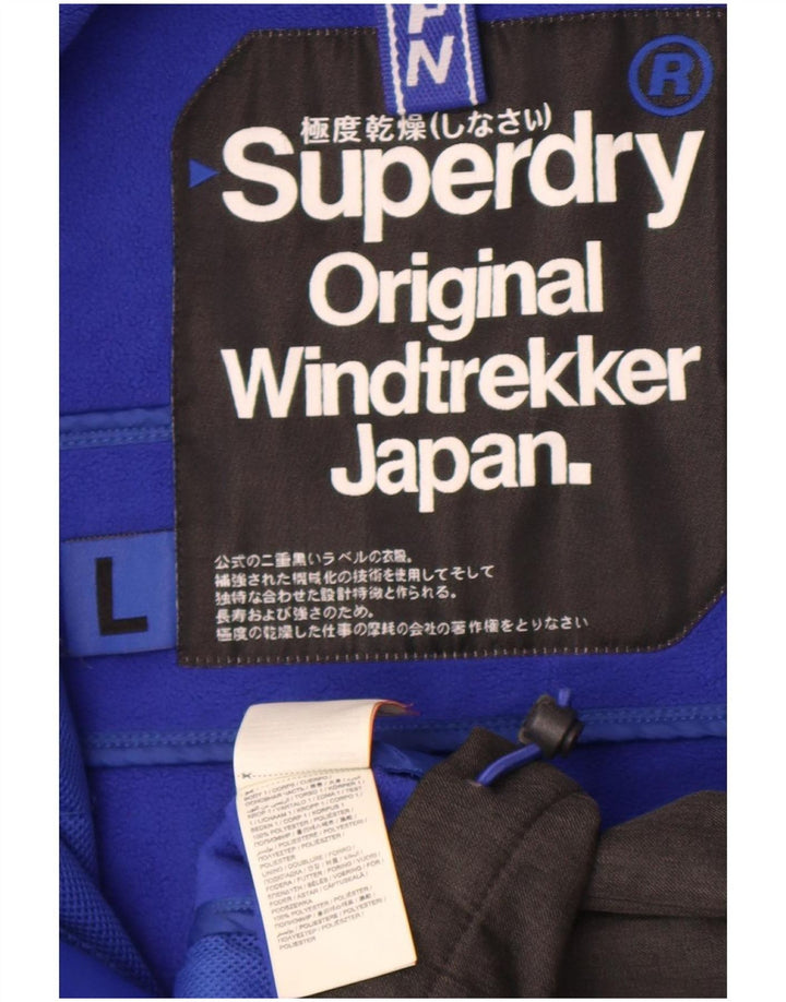 Superdry Mens Windtrekker Graphic Windbreaker Jacket UK 40 Large Grey