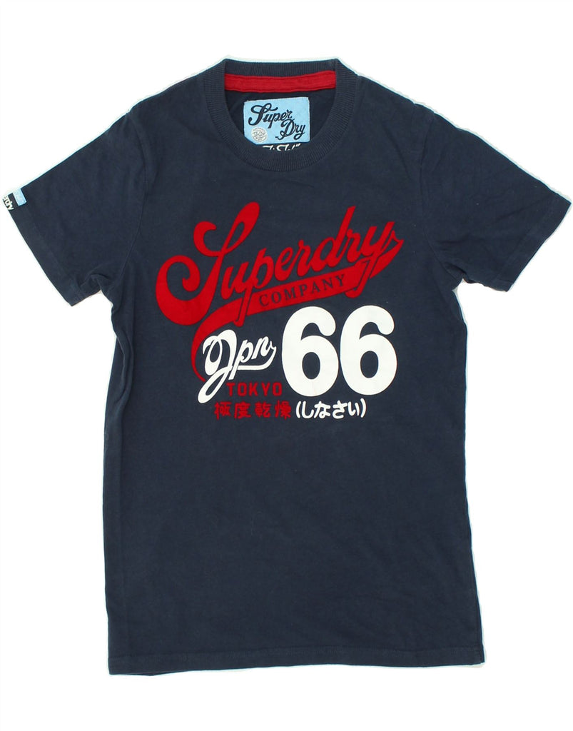 SUPERDRY Mens Graphic T-Shirt Top Small Navy Blue Cotton | Vintage Superdry | Thrift | Second-Hand Superdry | Used Clothing | Messina Hembry 