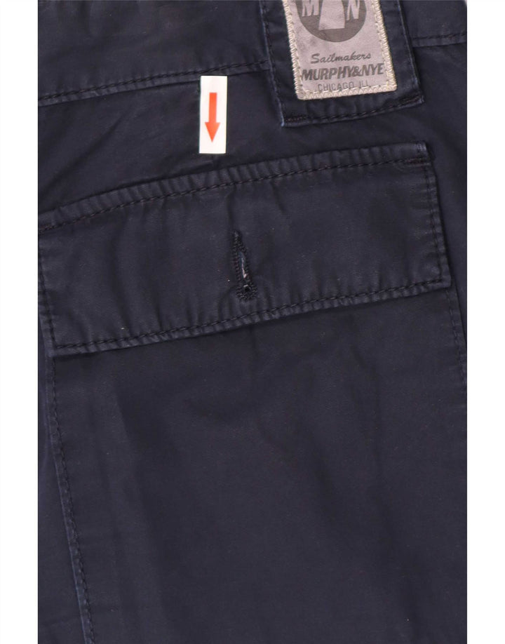 Murphy & Nye Mens Regular Cargo Shorts Large W36 Navy Blue Cotton