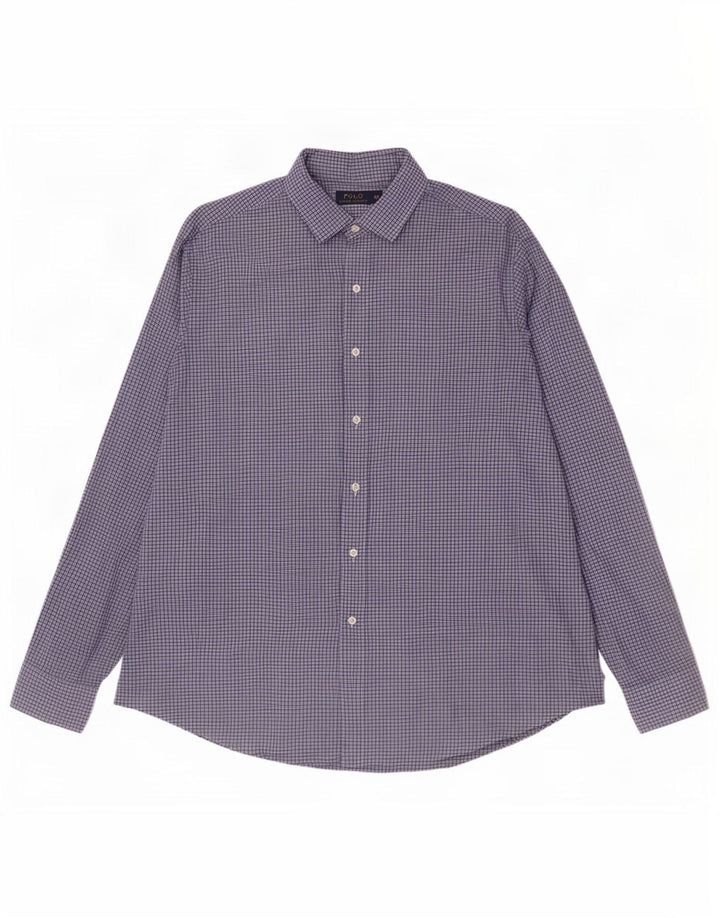 Polo Ralph Lauren Mens Shirt 2XL Blue Check Cotton