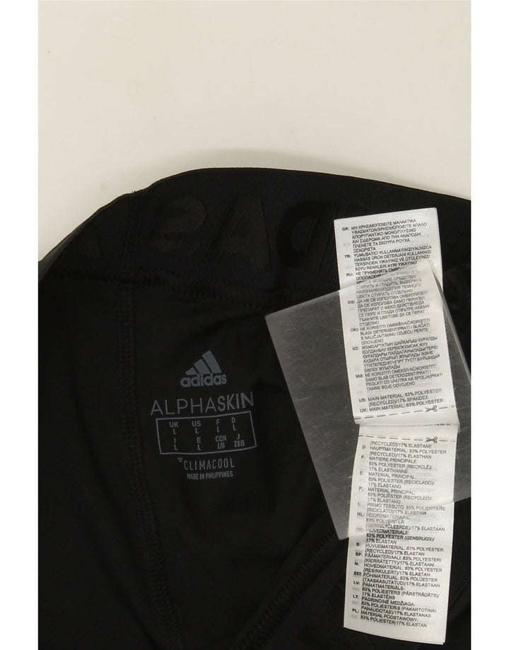 Adidas Womens Climacool Graphic Leggings UK 16 Large  Black Polyester