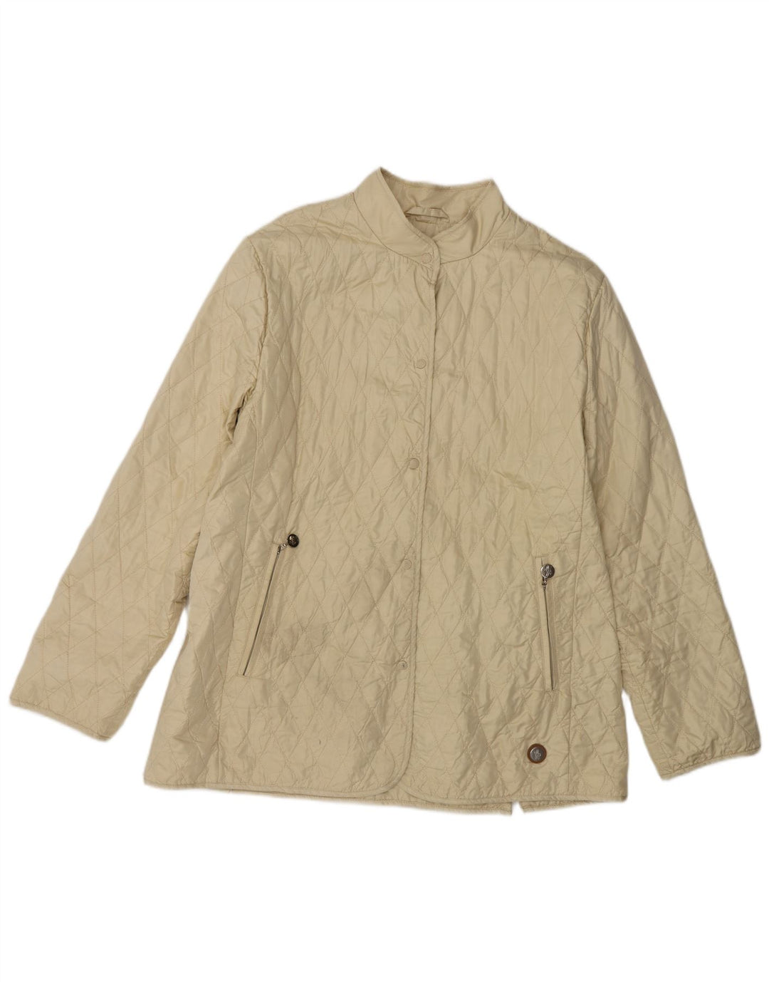 Moncler Womens Quilted Jacket Size 4 XL Beige