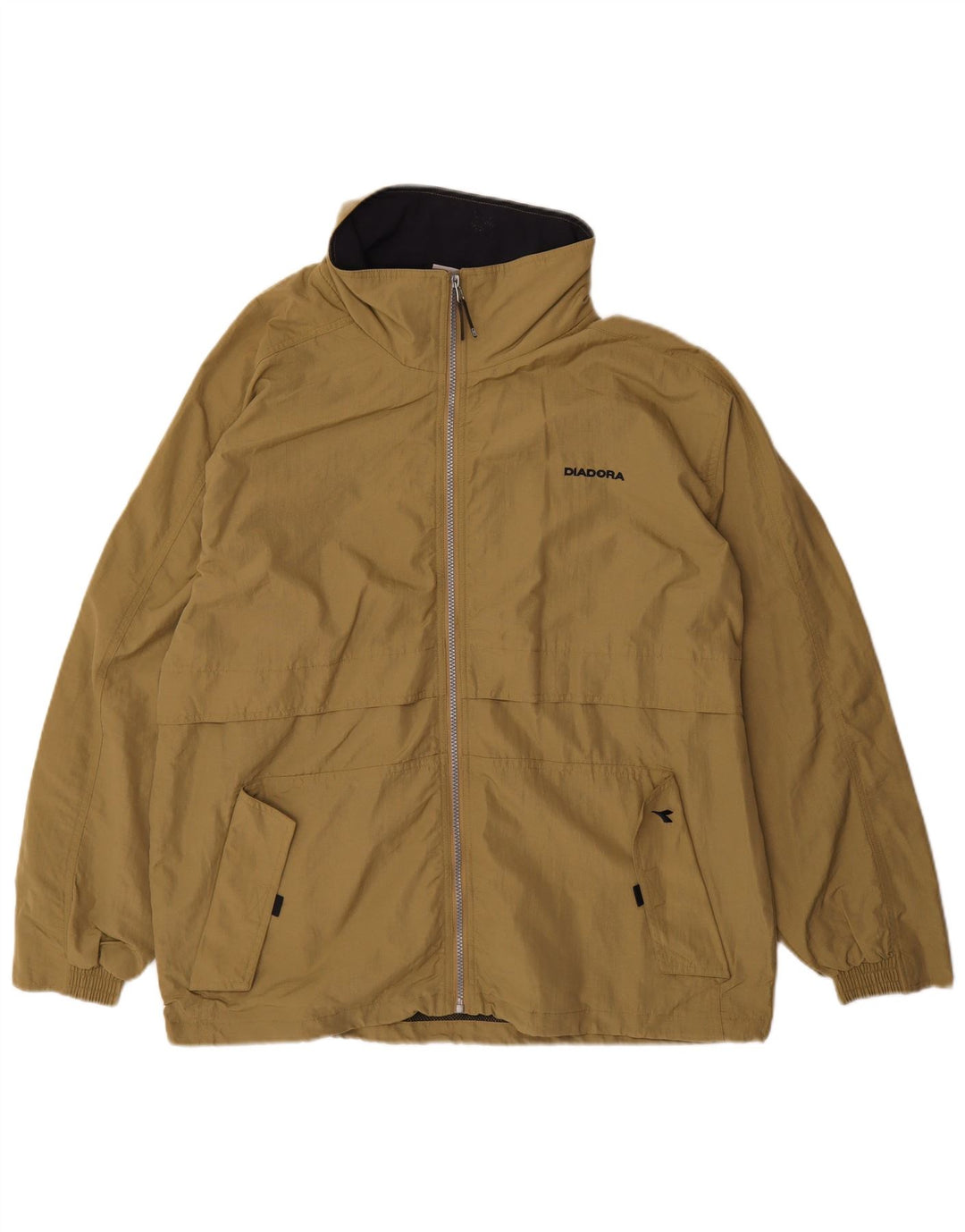 Diadora Mens Rain Jacket UK 38 Medium Khaki Polyamide