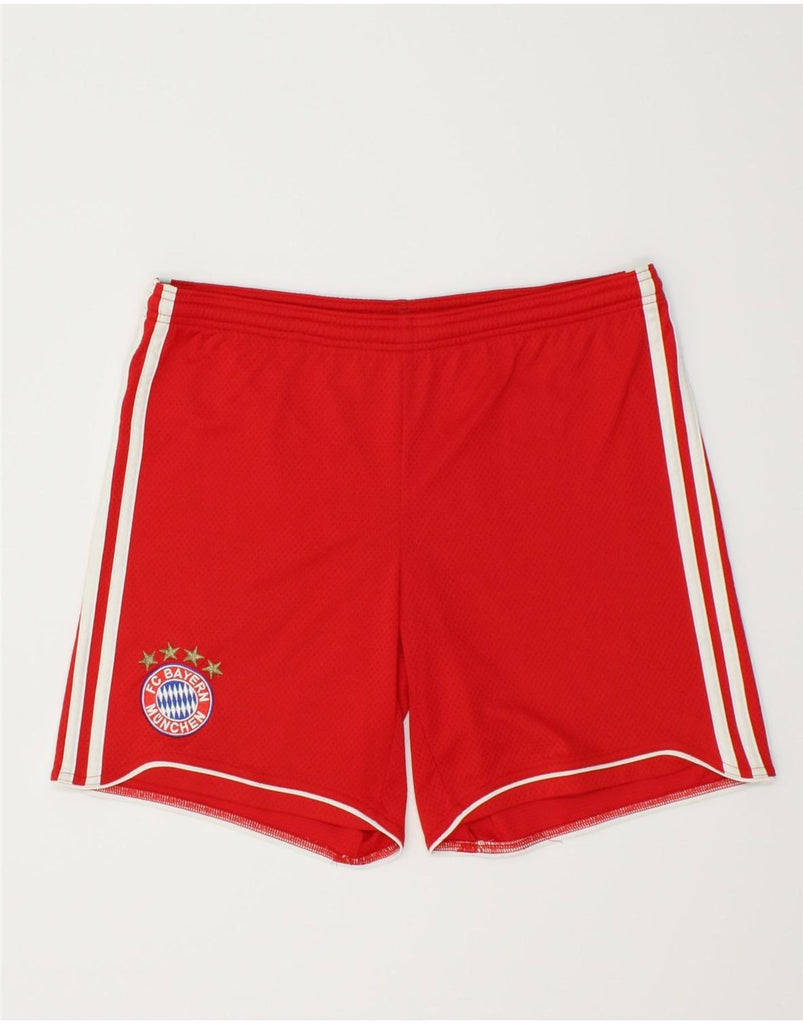 ADIDAS Boys FC Bayern Munchen Graphic Sport Shorts 13-14 Years Red | Vintage Adidas | Thrift | Second-Hand Adidas | Used Clothing | Messina Hembry 