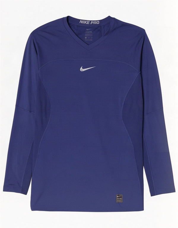 Nike Mens Dri Fit Top Long Sleeve XL Navy Blue Polyester