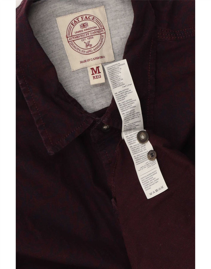 Fat Face Mens Abstract Pattern Shirt Medium Burgundy Cotton