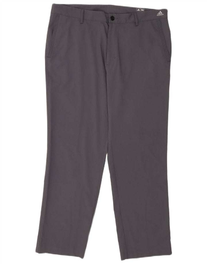 Adidas Mens Golf Straight Chino Trousers  W36 L30 Grey Polyester