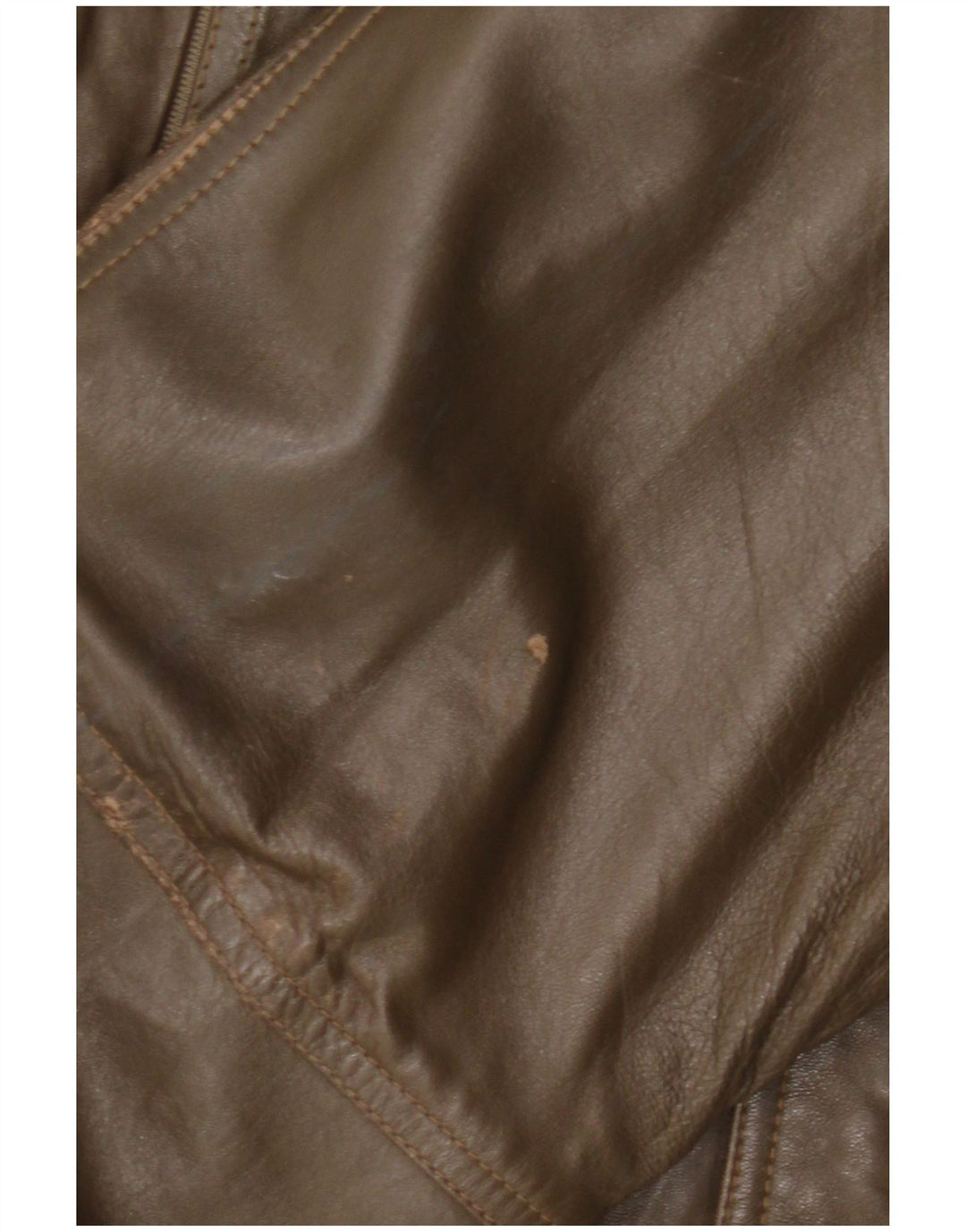 Vintage Mens Leather Jacket IT 52 XL Khaki