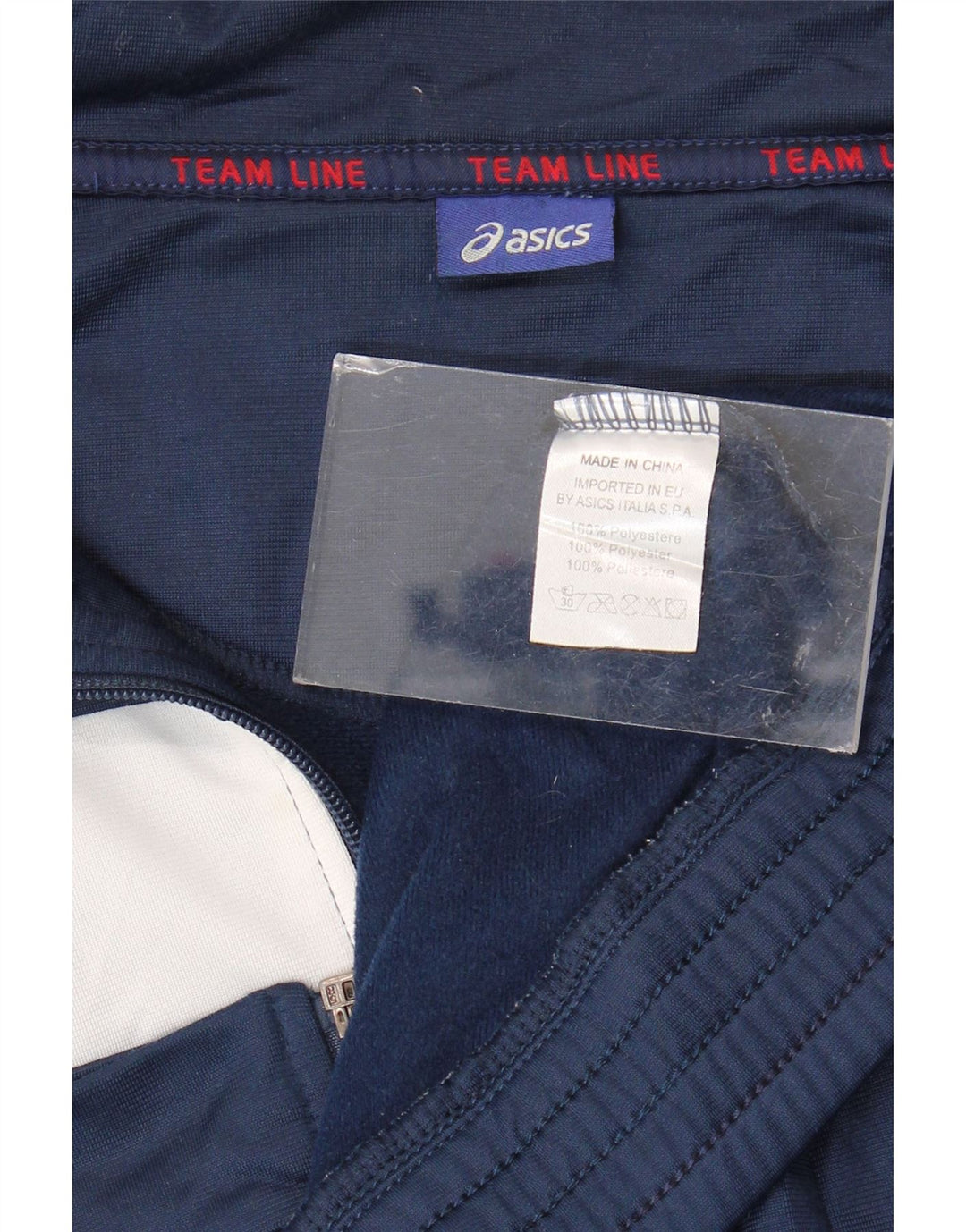 Asics Mens Tracksuit Top Jacket 2XL Navy Blue Colourblock Polyester