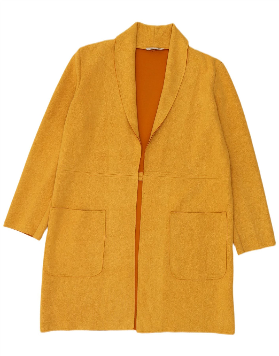 Zara Womens Oversized Open Overcoat UK 10 Small Yellow