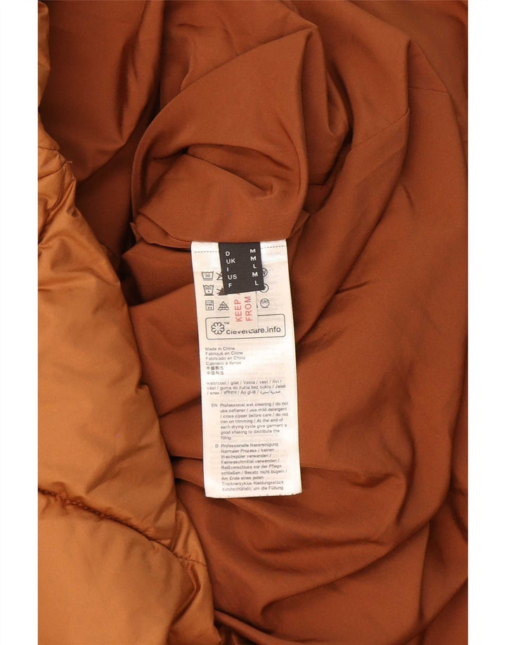 Esprit Womens Longline Padded Gilet UK 14 Medium Brown Polyester