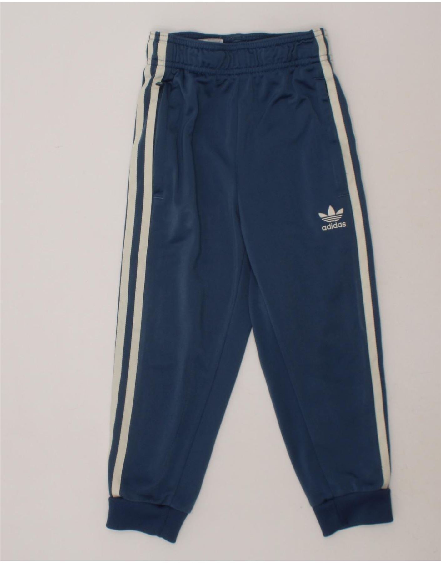 ADIDAS Boys Tracksuit Trousers Joggers 4-5 Years Navy Blue