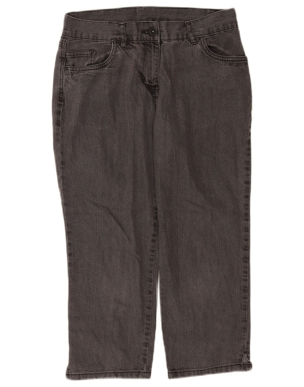 Marks & Spencer Womens Capri Jeans UK 10 Small W28 L21 Black Cotton