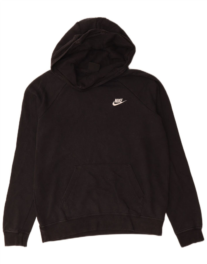NIKE Mens Hoodie Jumper Medium Black Cotton